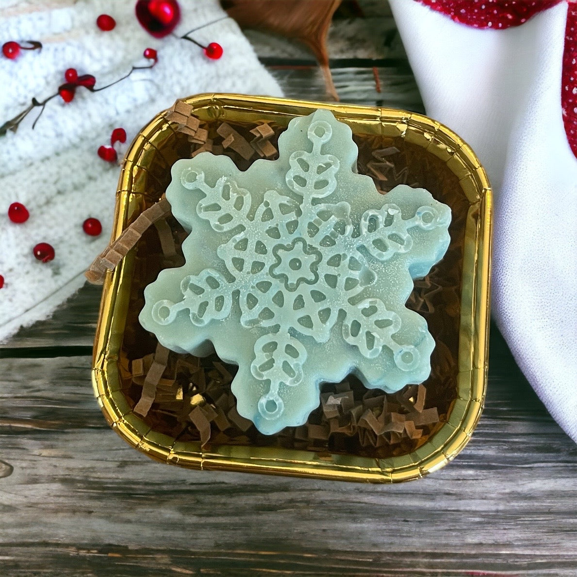 Goat Milk Soap | Peppermint Snowflake Soap | Handmade, Handcrafted Soap
