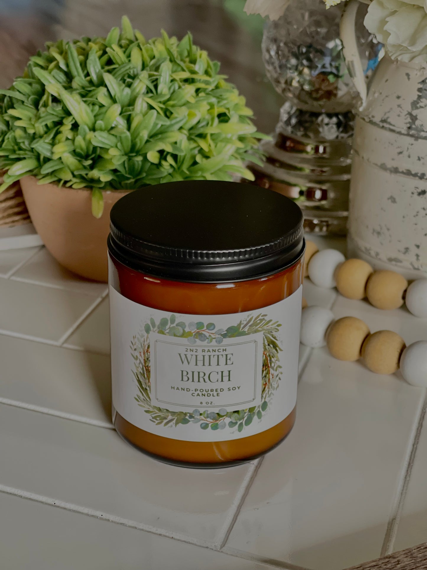 Soy Candle | 8 oz. Candle in Amber Jar - 2n2ranch