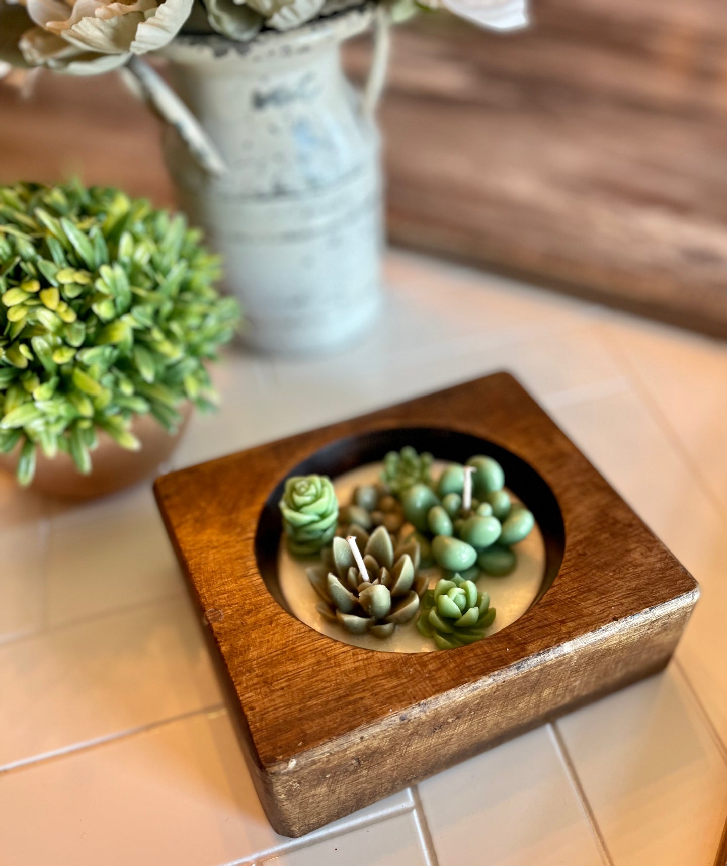 Cheese Mold Succulent Candle | Succulent Candle | Handmade | Candles | Reusable Container | Cheese Mold Candle