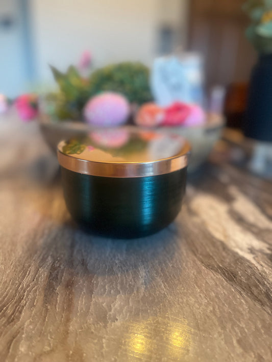 Emerald 17 oz. Soy Candle with Rose Gold Lid | Metal Container and Lid