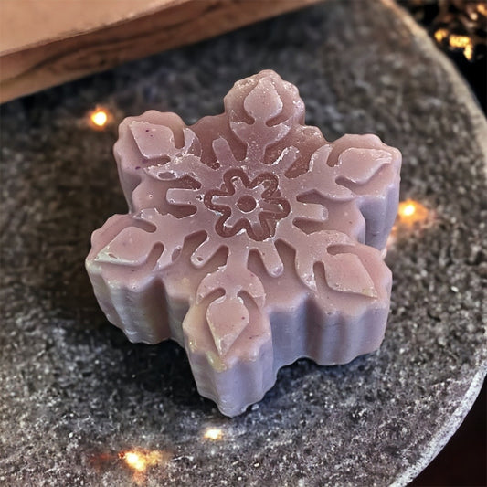 Goat Milk Soap | Frosted Sugar Plum Snowflake Soap | Handmade, Handcrafted Soap