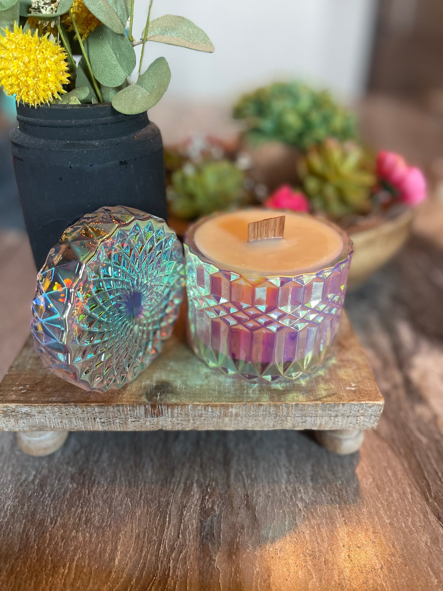 Soy Candle in Posh Iridescent Jar | 8 oz. | Pick your own scent