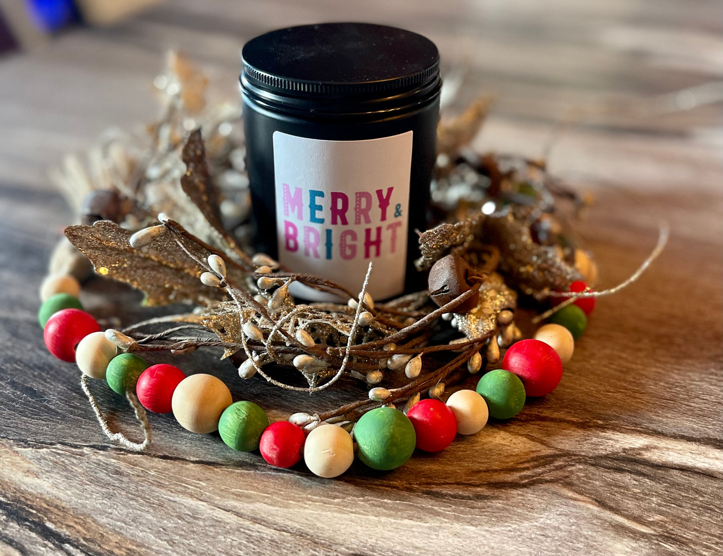 Christmas Soy Candle | 8 oz. Candle in Matte Black Jar