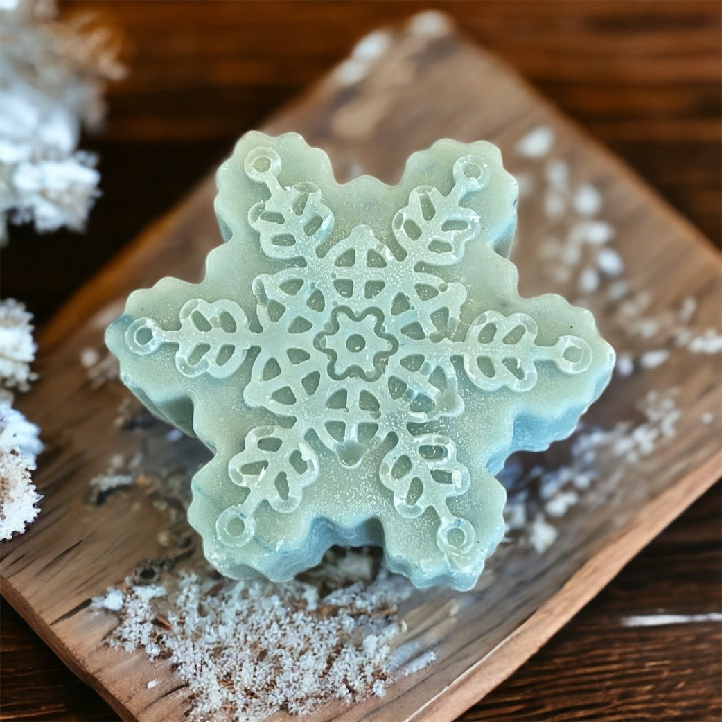 Goat Milk Soap | Peppermint Snowflake Soap | Handmade, Handcrafted Soap