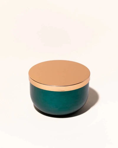 Emerald 17 oz. Soy Candle with Rose Gold Lid | Metal Container and Lid