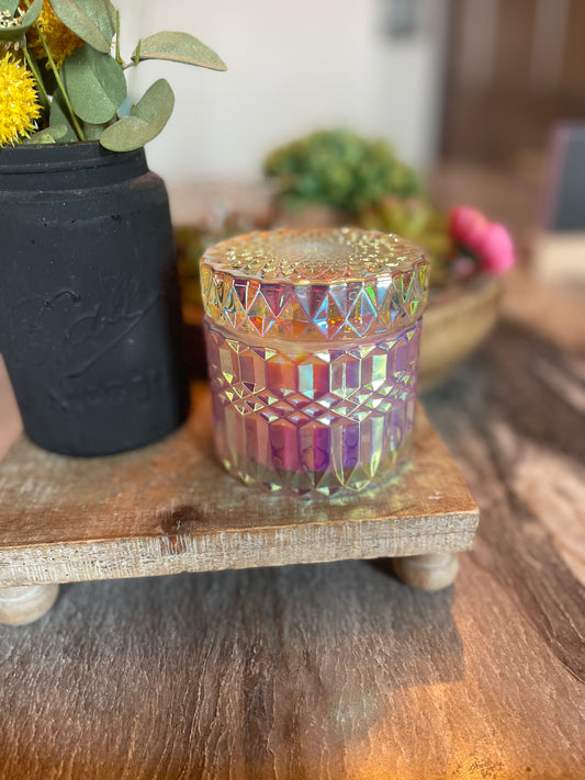 Soy Candle in Posh Iridescent Jar | 8 oz. | Pick your own scent