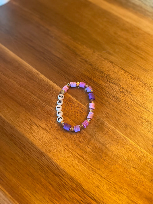 Child Clay Bead Bracelet- Smile