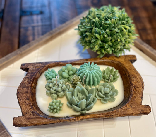 Succulent Dough Bowl Candles - 2n2ranch